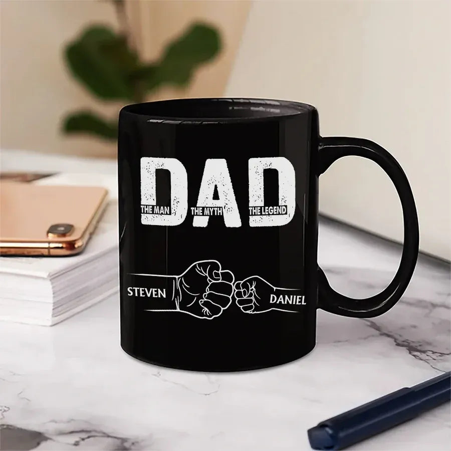 Dad The Man The Myth The Legend Personalized Fist Bump Mug