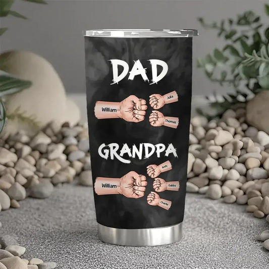 Dad and Grandpa Personalized Fist Bump Travel Tumbler