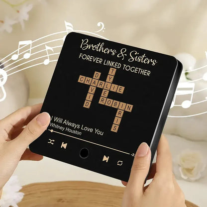 Brothers and Sisters Forever Linked Personalized Music Magnet