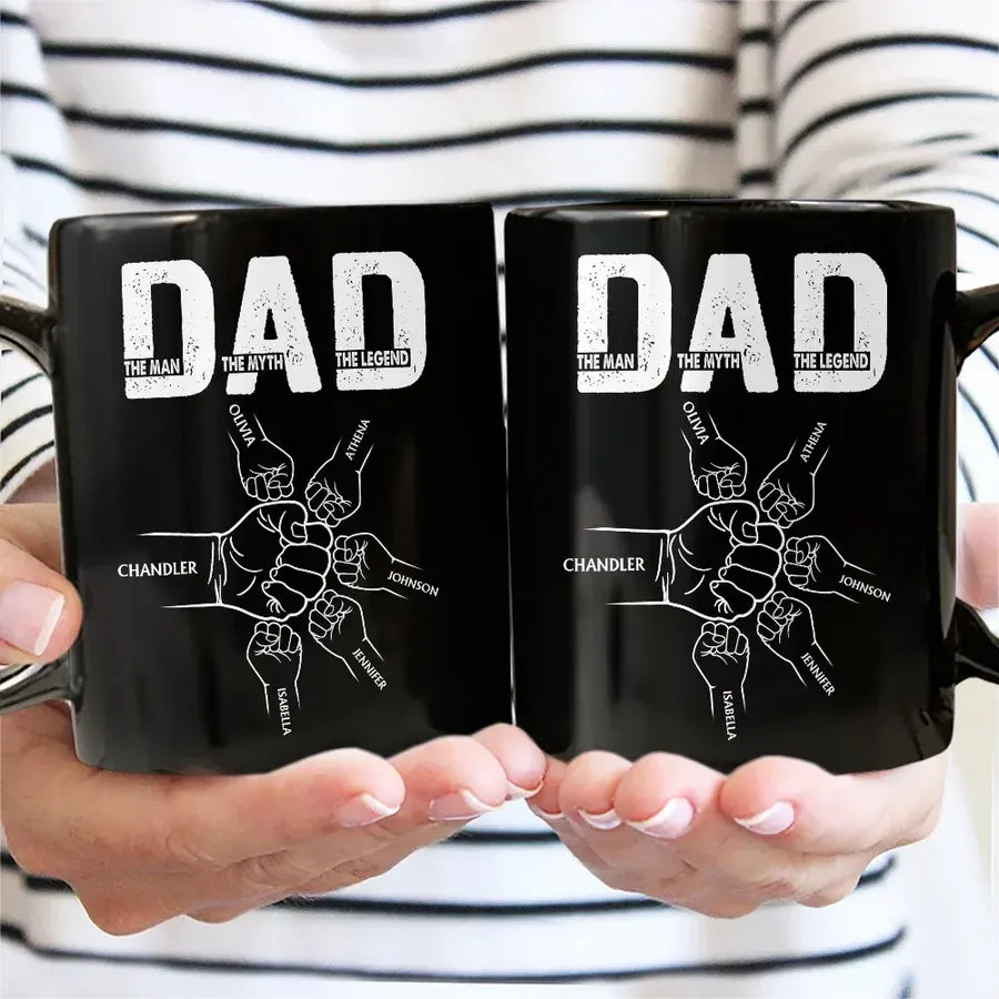 Dad The Man The Myth The Legend Personalized Fist Bump Mug