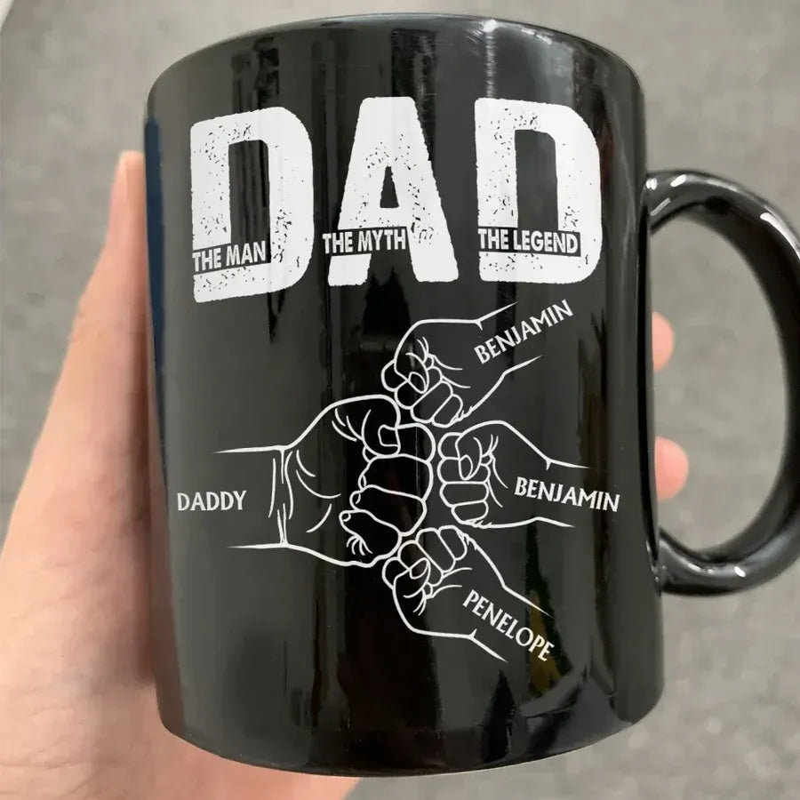 Dad The Man The Myth The Legend Personalized Fist Bump Mug