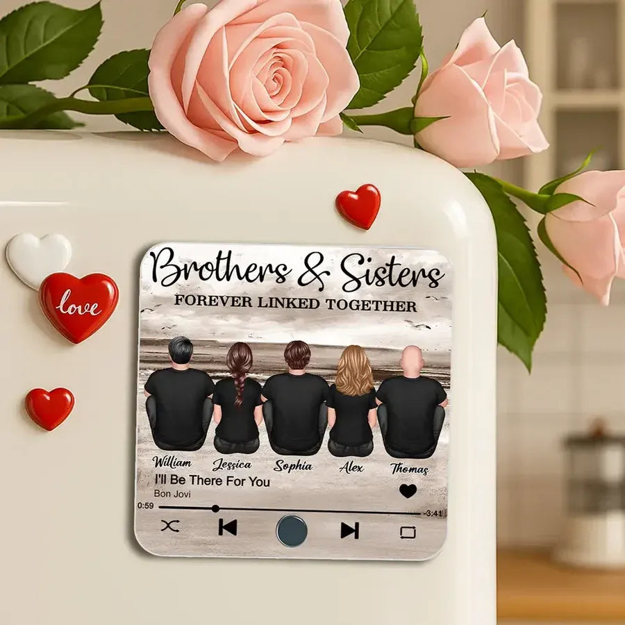 Brothers and Sisters Personalized Family Fridge Magnet