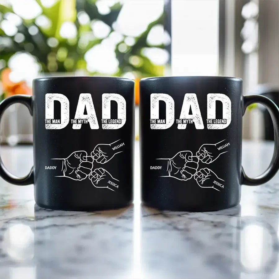 Dad The Man The Myth The Legend Personalized Fist Bump Mug