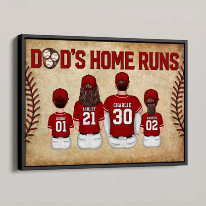 Dads Home Runs Personalized Baseball Family Poster