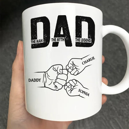 Dad The Man The Myth The Legend Personalized Fist Bump Mug