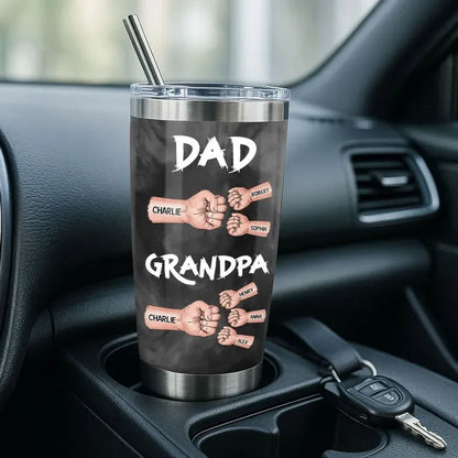 Dad and Grandpa Personalized Fist Bump Travel Tumbler