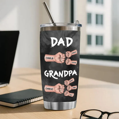 Dad and Grandpa Personalized Fist Bump Travel Tumbler