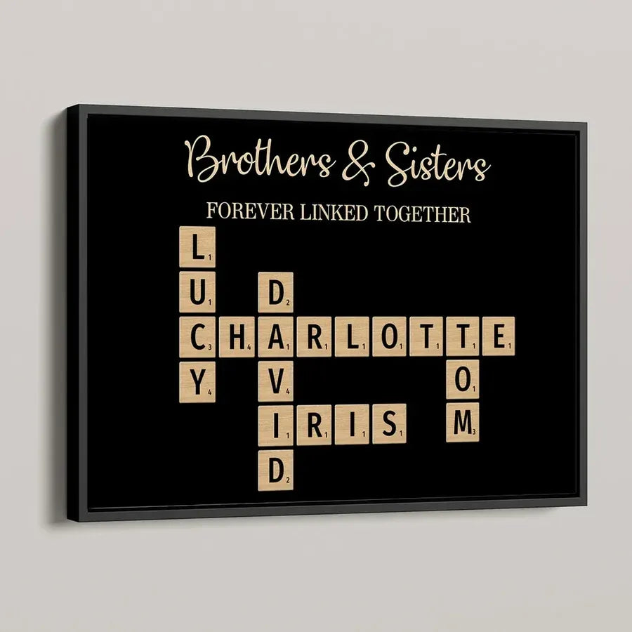 Brothers and Sisters Forever Linked Personalized Music Magnet