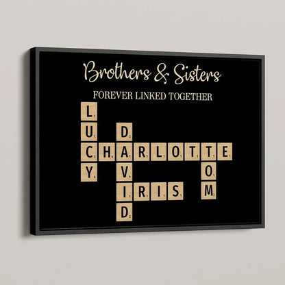 Brothers and Sisters Forever Linked Personalized Music Magnet