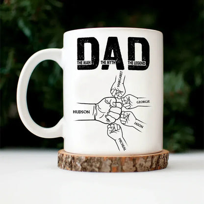 Dad The Man The Myth The Legend Personalized Fist Bump Mug