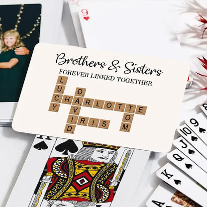 Brothers and Sisters Personalized Crossword Playing Cards