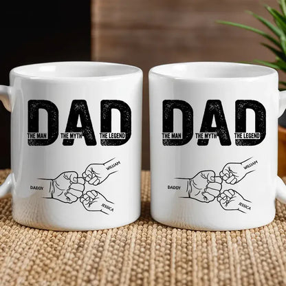 Dad The Man The Myth The Legend Personalized Fist Bump Mug
